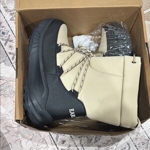 Black and Cream Winter Boots